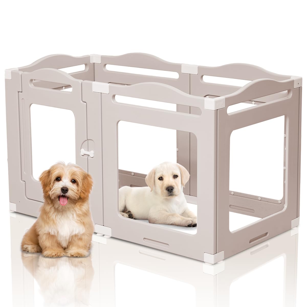 Transparenter Laufstall Für Welpen & Kleine Hunde – Acryl, 60 Cm Hoch, 10 Panels, Erweiterbar, Einfach Montiert