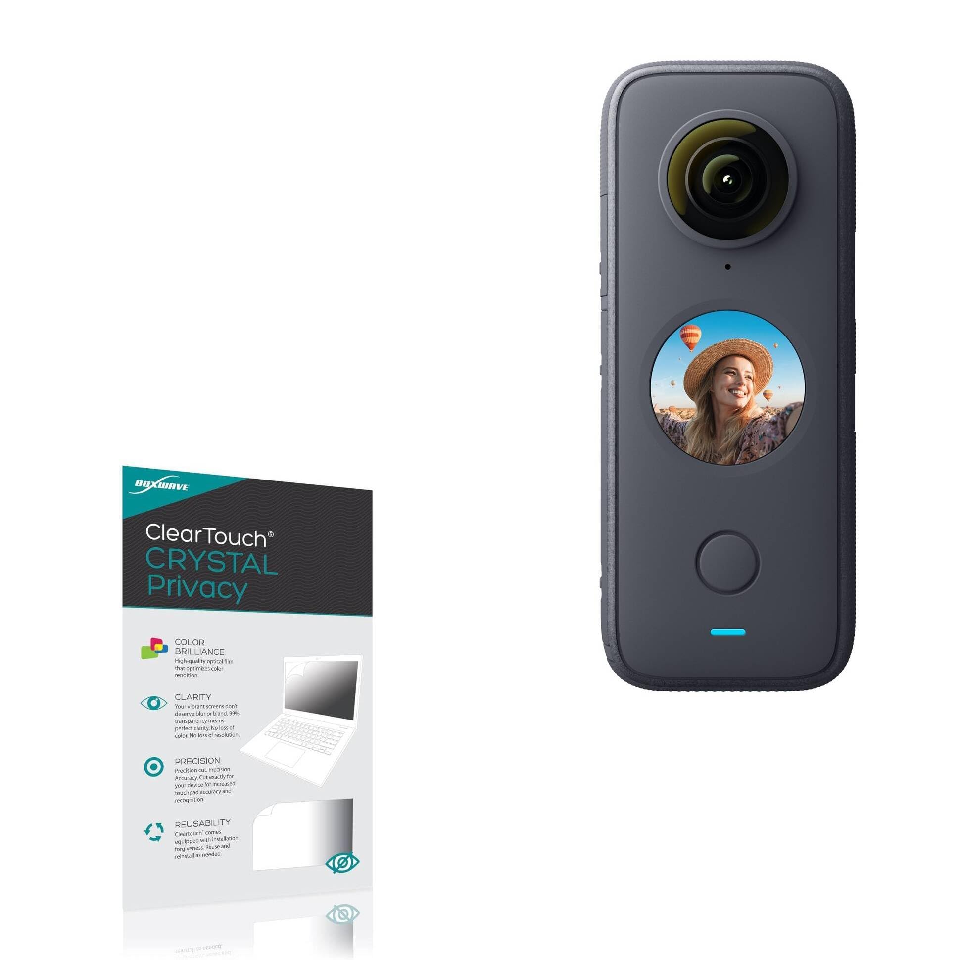 BoxWave Screen Protector Compatible with Insta360 ONE X2 - ClearTouch Crystal Privacy (2-Pack), Privacy Screen Protector Flexible Film Clear