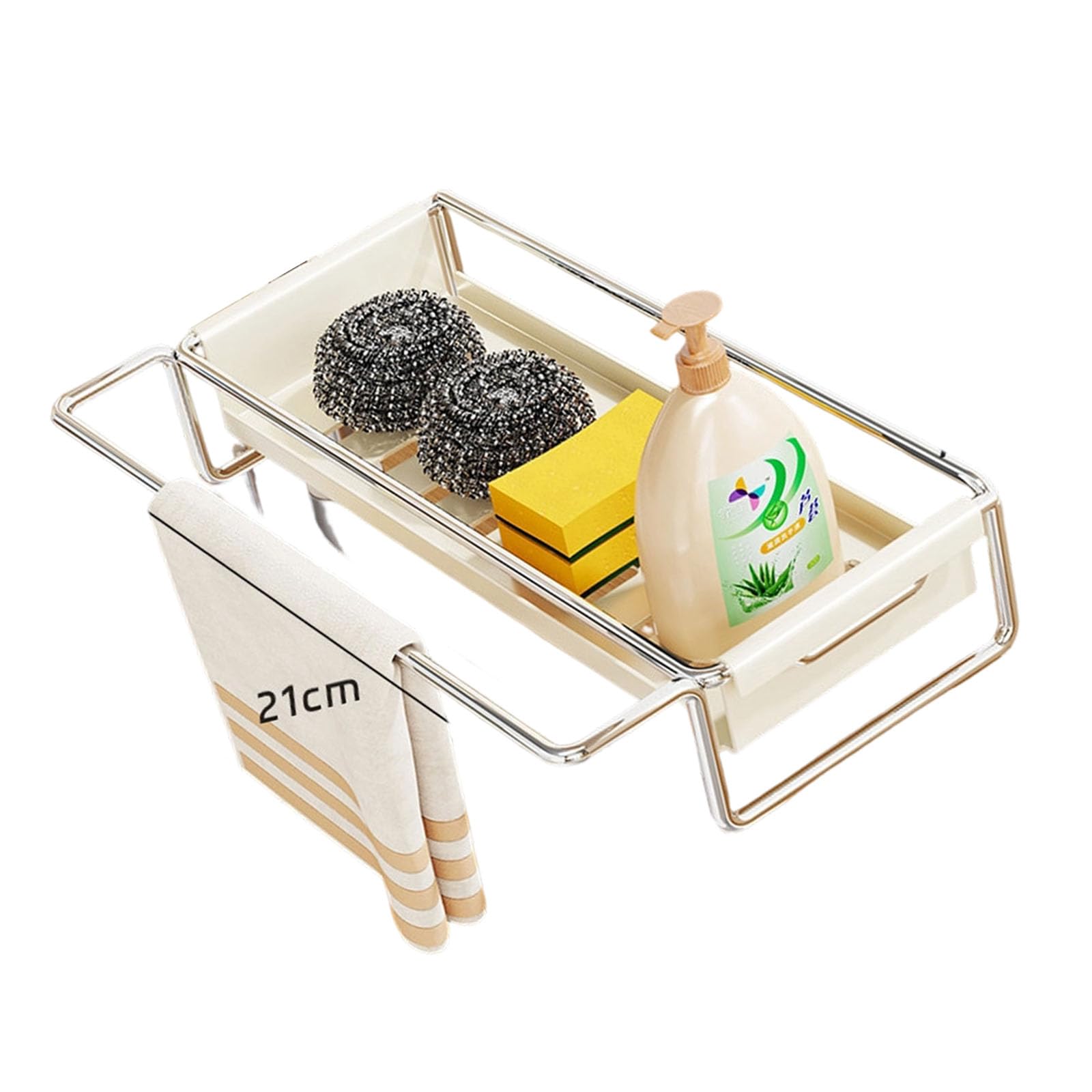 Limtula Metal Water Drainer Stand for Kitchen Sink Providing Ample Storage Space Sink Border Soap Dispenser Holder