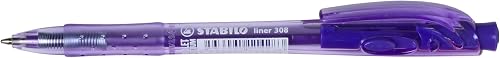 STABILO Liner Click Ballpoint Pen: Medium Violet - 10's