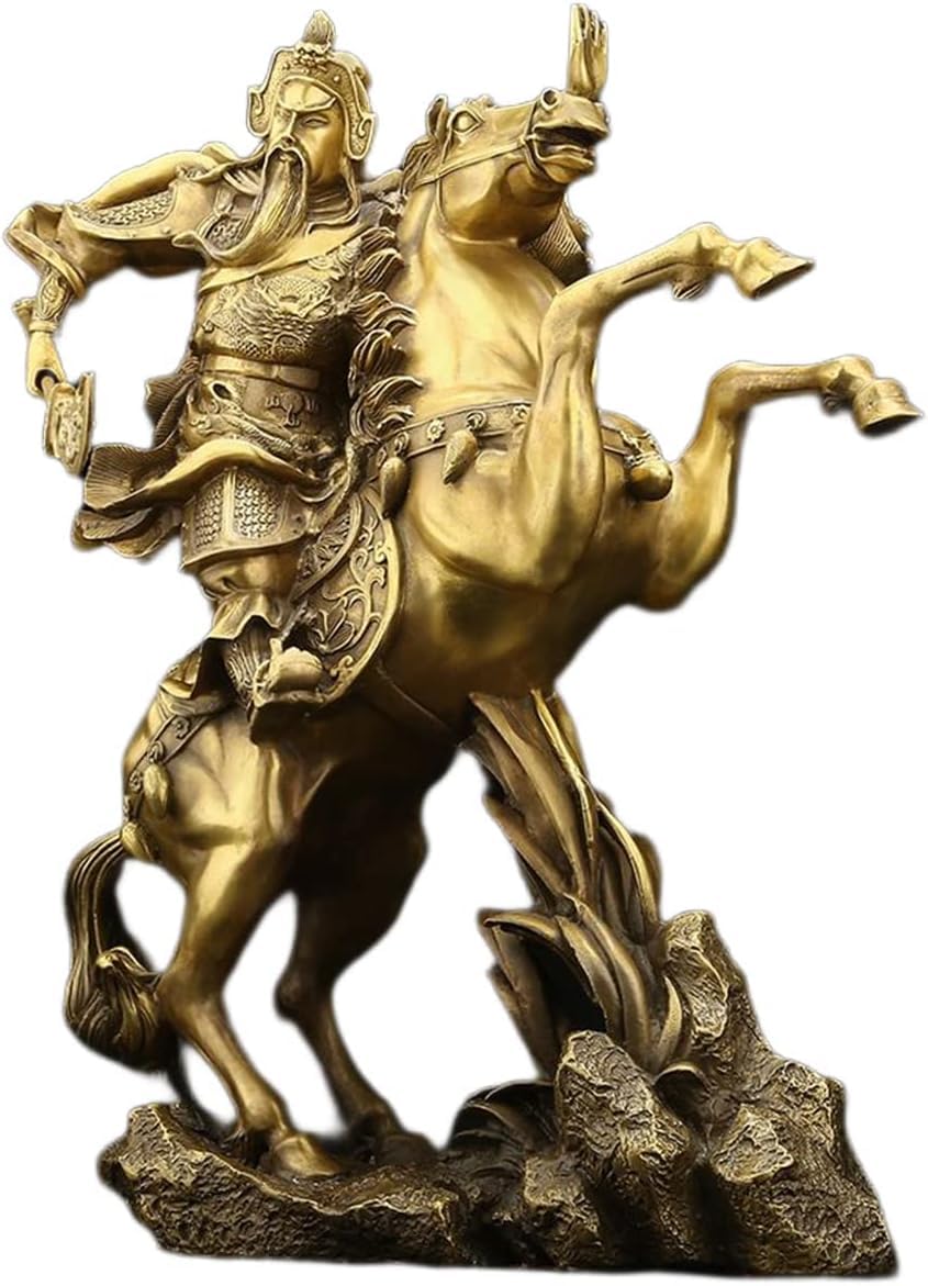 Statue Guan Yu Feng Shui pour Décoration Bureau et Salon Ambiance Zen 25cm