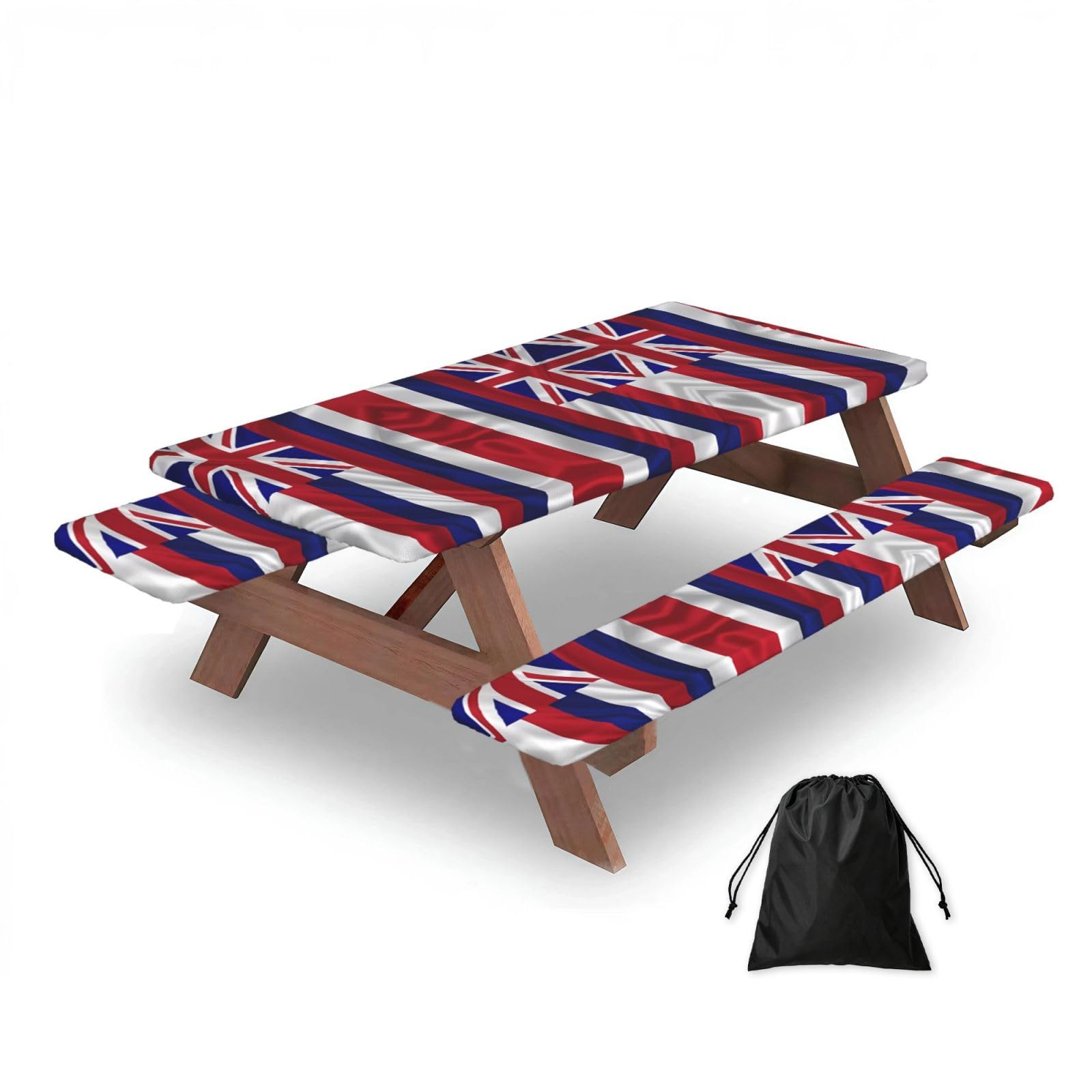 Flag of Hawaii American Rectangular water-repellent picnic tablecloths, outdoor camping, picnic, BBQ