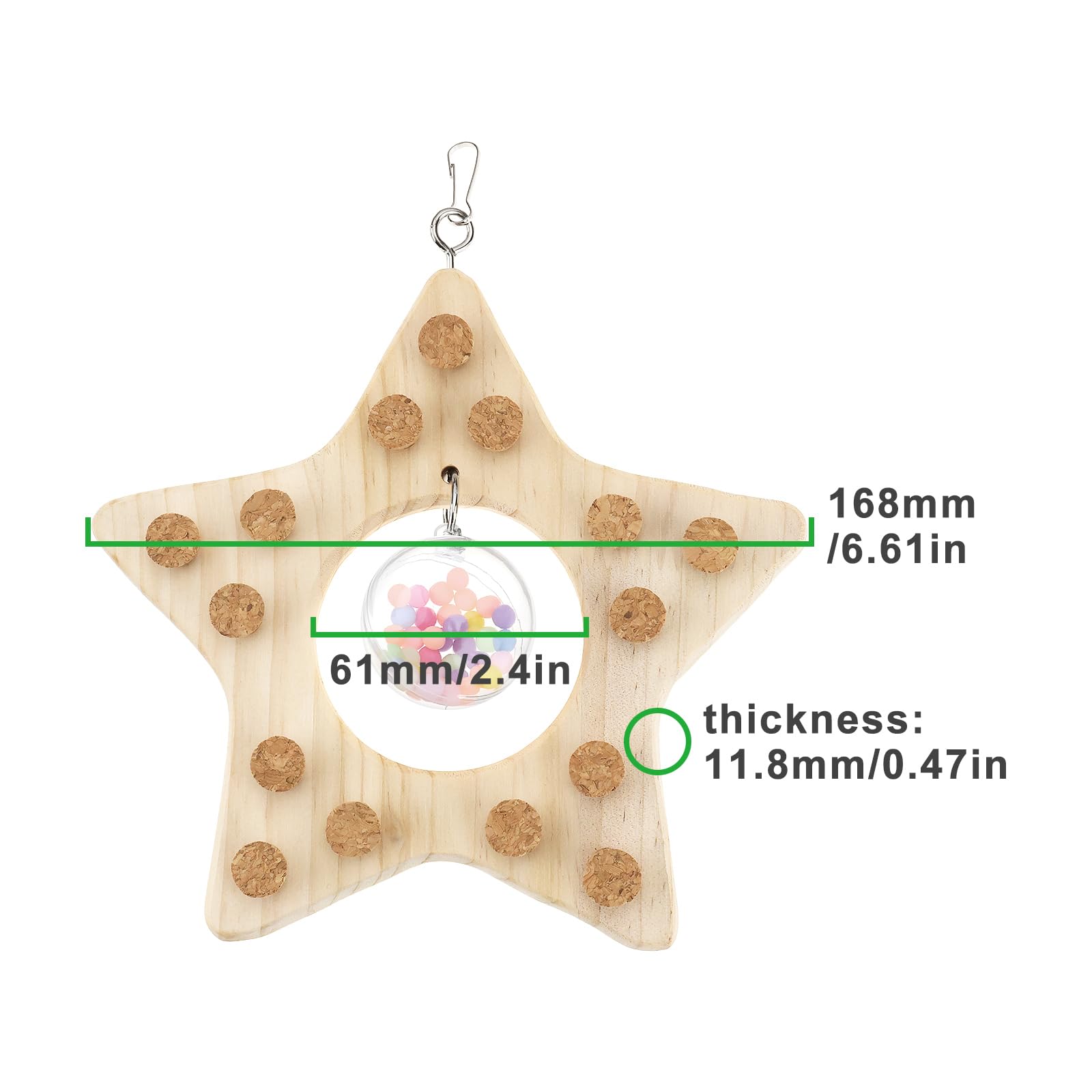 EMSea Wooden Hanging Bird Chew Toys Suitable for Budgies Cockatiels Quaker Lovebirds Conure - Image 3