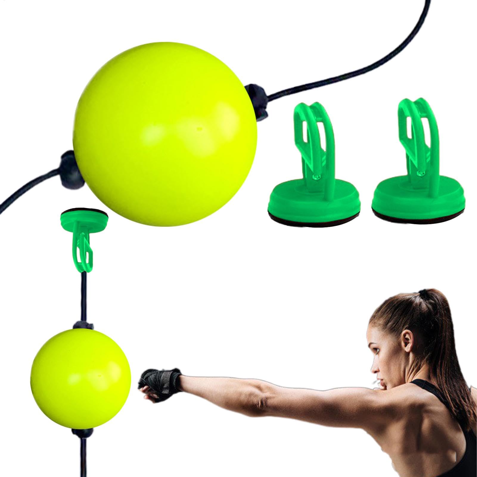 Boxing Reflex Ball, Reflex Training Boxing Ball, Double End Speed Bag, Suction Cup Punching Bag, Elastic Rope Reflex Ball, Speed Bag Training Ball, Punching Bag with Rope, Hand Eye Coordination Ball