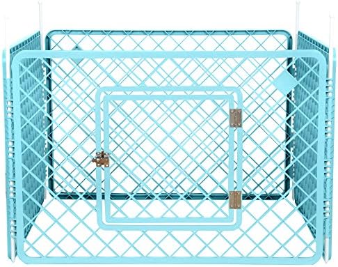 Iris Ohyama, Dog playpen / puppy playpen, 1,7 m², 8 panels, door with latch, rods for easy assembly & disassembly, weather-resistent, for dog - Pet Circle H-908 - White