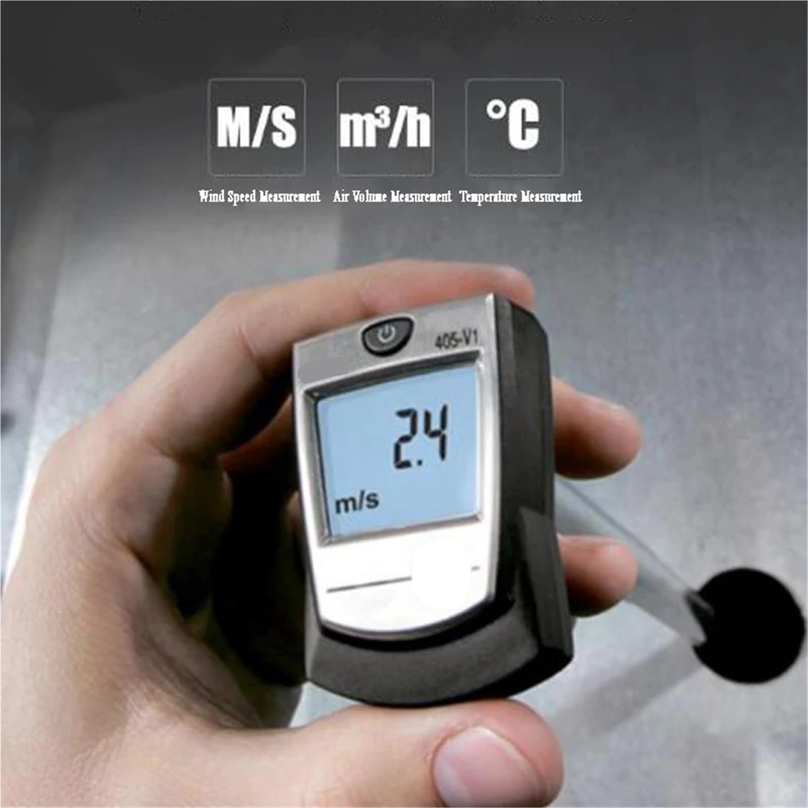 Anemómetro, Anemómetro térmico con soporte for conducto, medidor de temperatura, velocidad y volumen de flujo de aire/viento