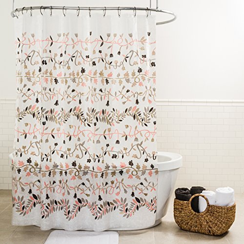 Splash Home Ivy Peva 5G Premium Plastic Shower Liner, Lightweight Shower Curtain Liner With 12 Rustproof Metal Grommet Holes 70” W X 72” H, Heavy Duty Waterproof Shower Curtains For Bathroom, Blush #TOP22