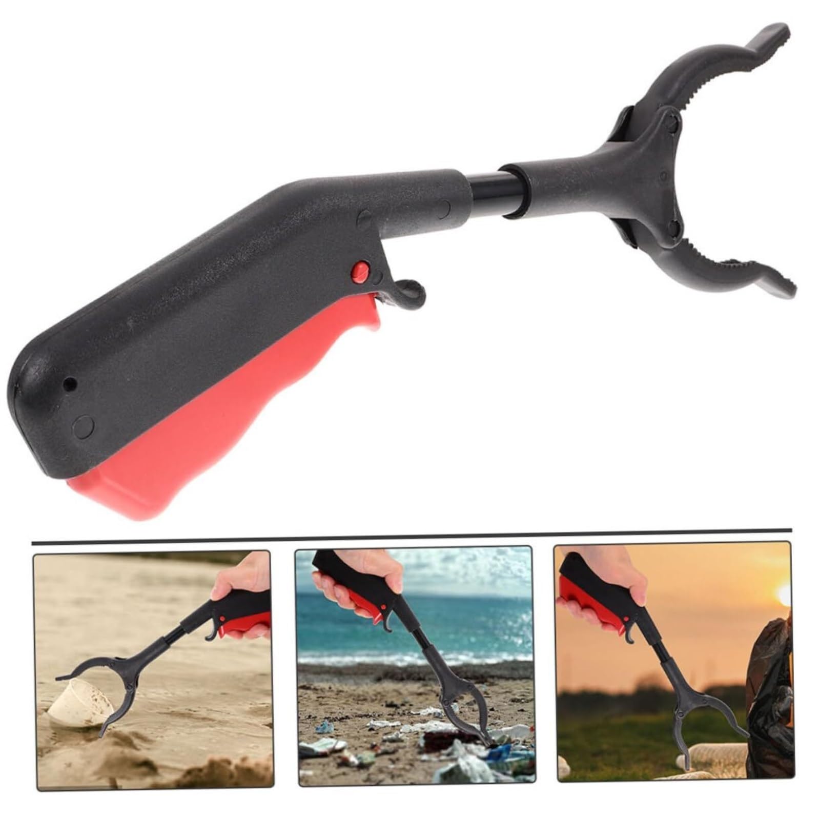 Pinza Raccogli Oggetti Resistente Confezione da 2 Pinze Raccogli-rifiuti con Manico Lungo E Pinza Pinza Antiscivolo(100)