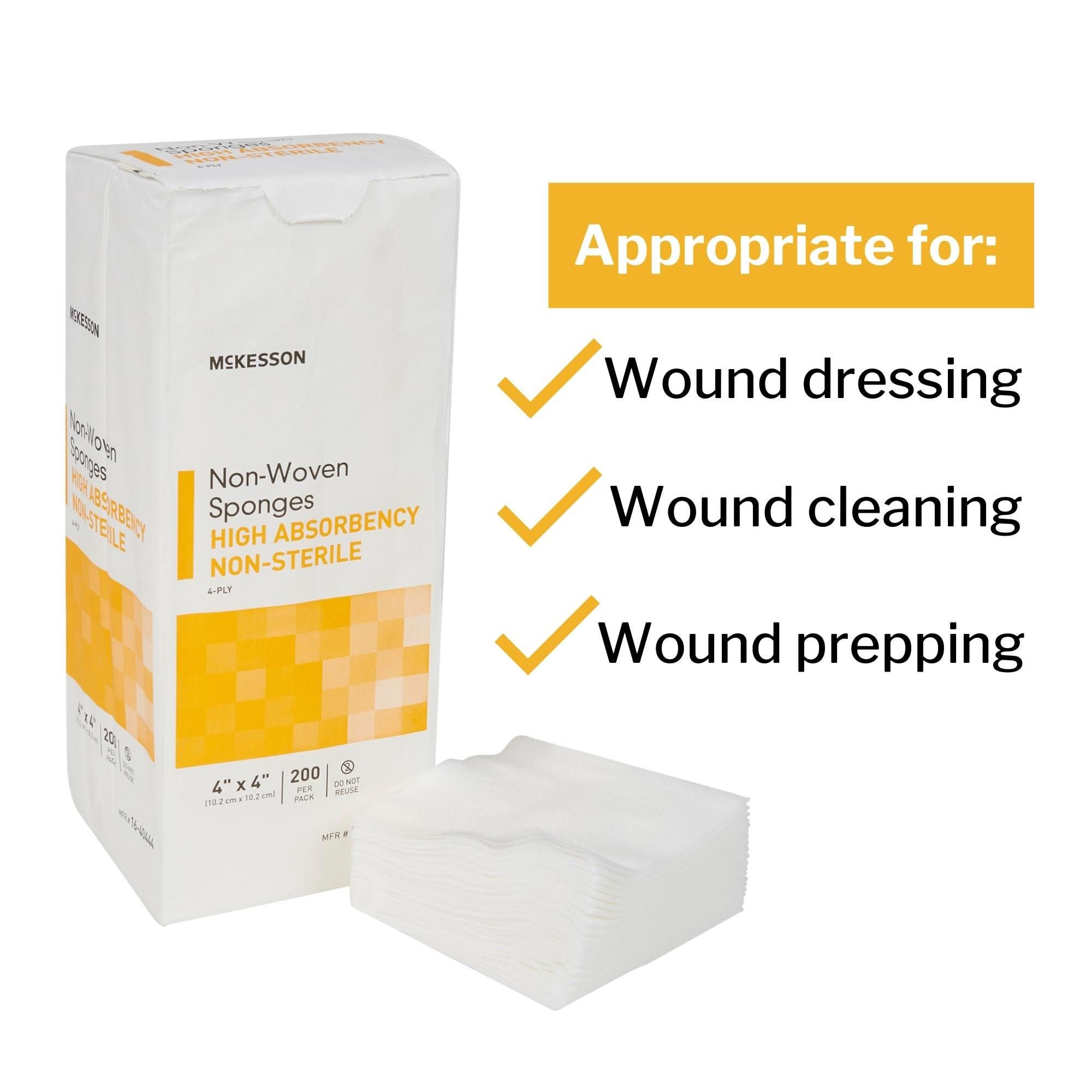 McKesson Non-Woven Sponges, 4-Ply, Non-Sterile, Polyester, 4 x 4 in, 1 pk — Amazon image 5
