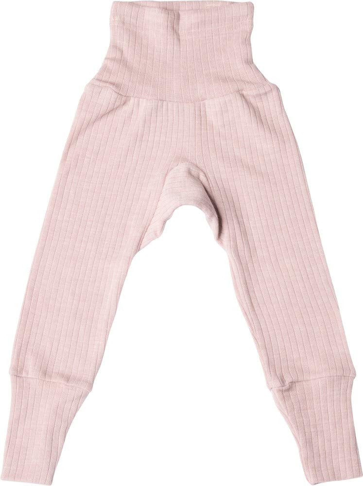 Cosilana, Baby Waist Trousers Long, 45% Organic Cotton, 35% Organic Wool, 20% Silk (0-2 Months (Height 18-22((50/56), Pink Melange)