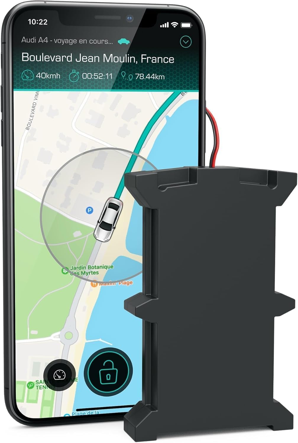 Carlock Basic 4G Traceur GPS. Alarme & Antivol Voiture. Trace Votre Voiture en Temps Réel et Vous Avertit Immédiatement en Cas de Vibration ou de Mouvement Suspect. Connecté