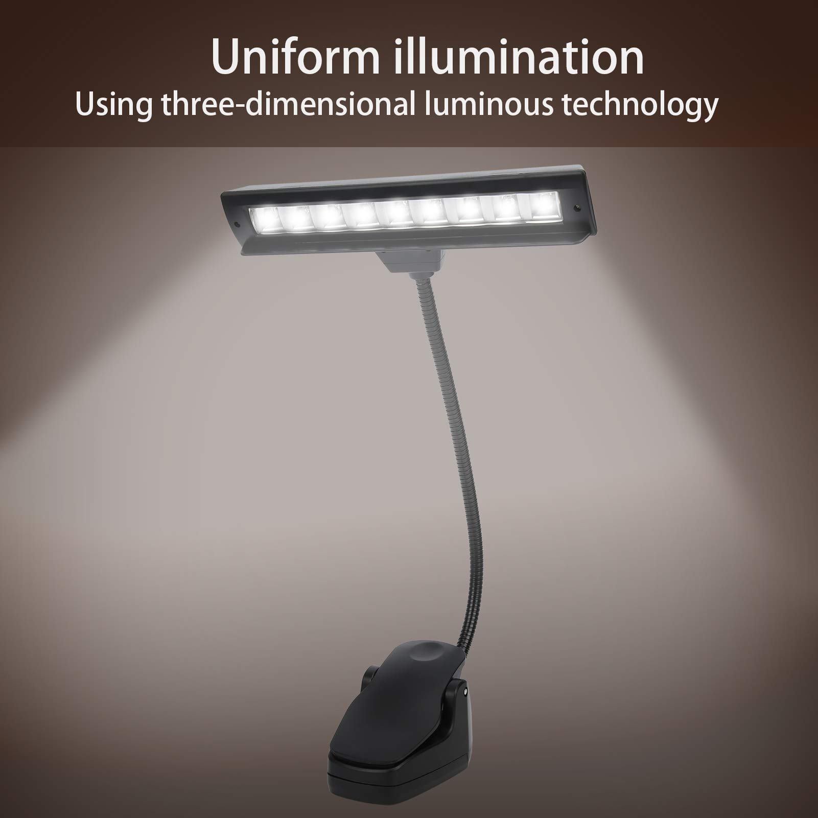 Leggio Per Musica Con Luci LED Ricaricabile - Lampada Da Lettura Regolabile Per Pianisti, Libri E Lettura A Letto - Foto 4