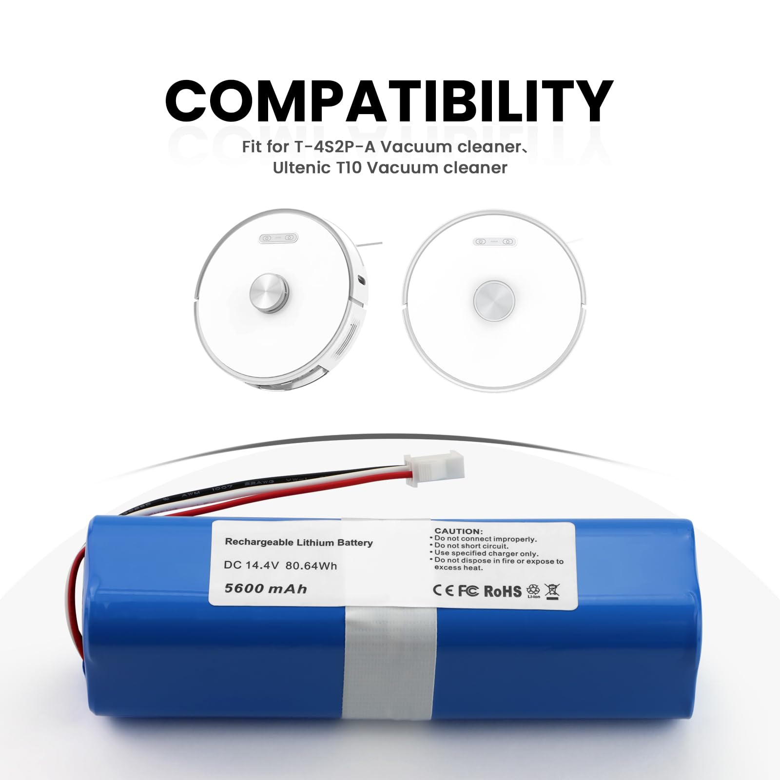 ANTIEE 5600mAh Vacuum Cleaner Battery For T-4S2P-A, Ultenic T10