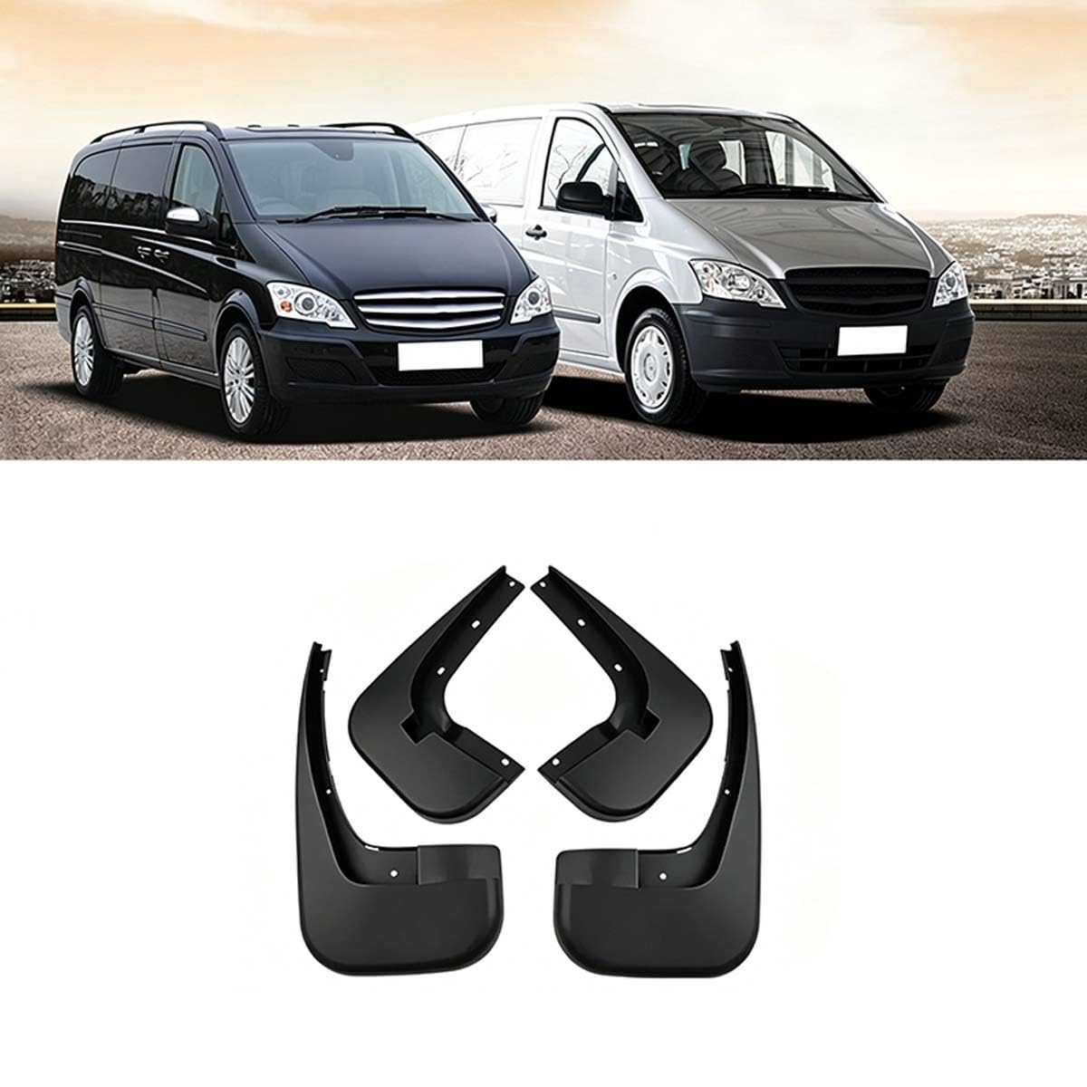 Faldones para el barro de coches con protección exterior para Viano y Vito