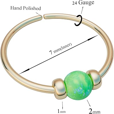 Jolliz Opal Nose Rings Hoops 24 Gauge Classic Design, Elegant Nose Rings for Women & hypoallergenic Nose Piercings Jewelry Perfect for Any Occasion with Comfortable Fit