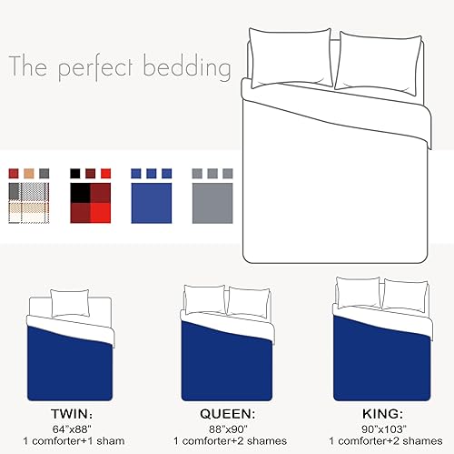 Miniatura 4 de Catalonia Juego de edredón Sherpa tamaño King, juego de ropa de cama de microvisón mullido, reversible, ultrasuave, 3 piezas, 1 edredón y 2 fundas