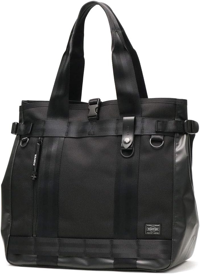 Porter Heat Tote Bag Vertical Type Black 703-06971