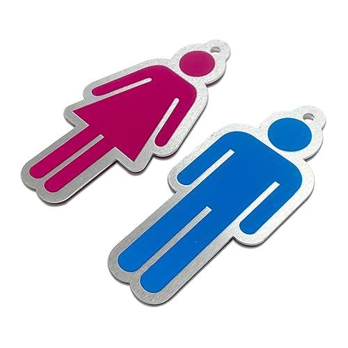 Metal reinforced, double layer acrylic Bathroom Pass Keychains Tags for