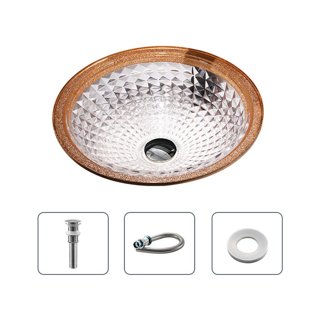 Lavabo Da Bagno Lavabo Da Appoggio Per Bagno Lavabo Da Appoggio Per Bagno Con Bordo Arancione In Vetro Temperato Lavabo Rotondo In Vetro Artistico Lavabi Da Appoggio Per Bagno,Sink Only One Size