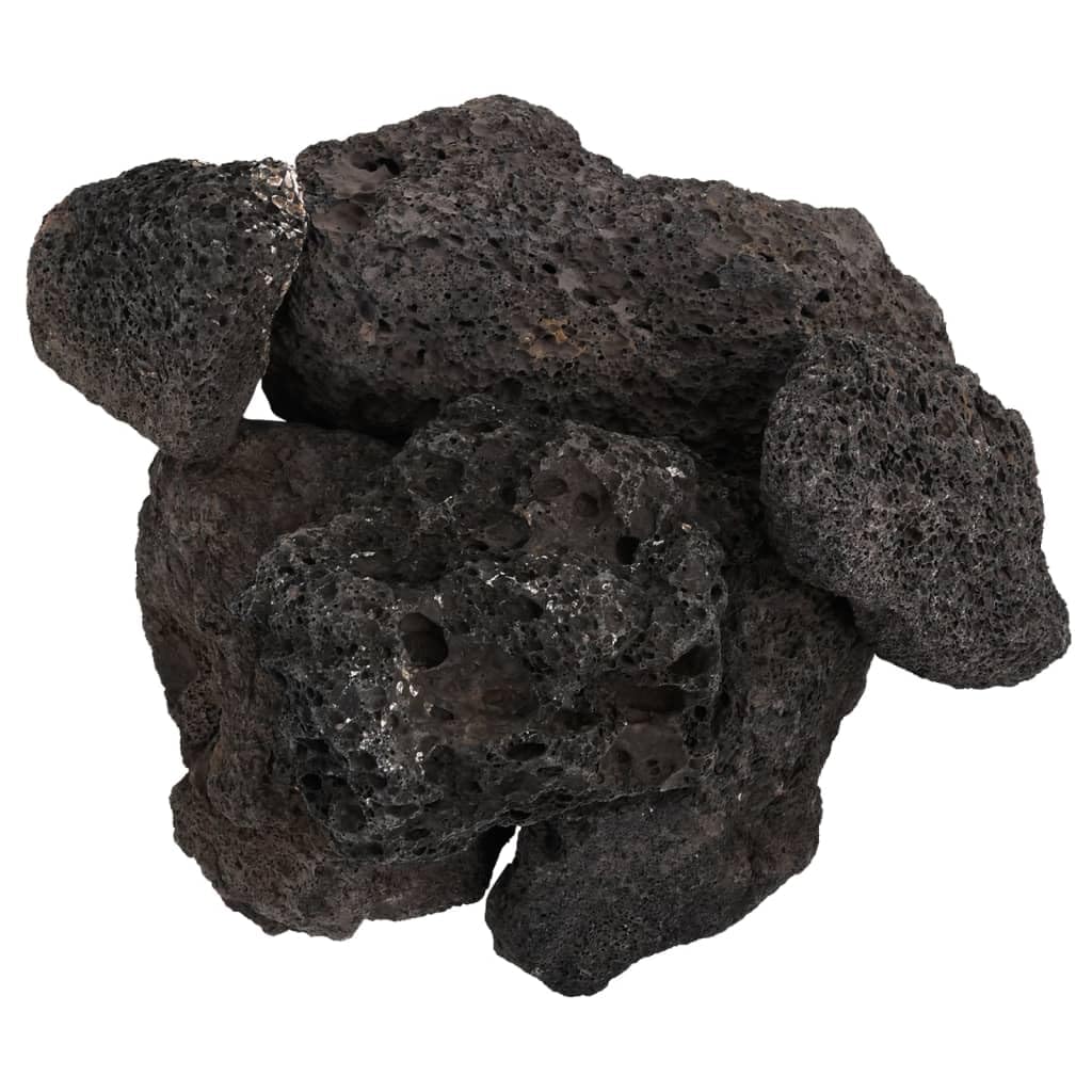 Genérico Rocas volcánicas Negras 25 kg 10-30 cm, Decoración de acuarios Negro,3217189
