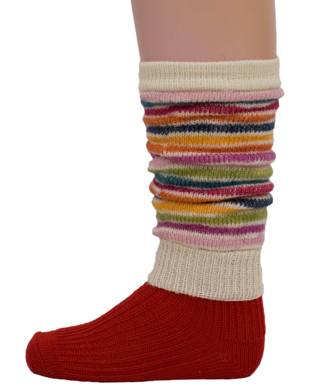 Hirsch Natur Natural Stripes Children/Baby Legwarmers, 100% Wool (Natural Stripes)