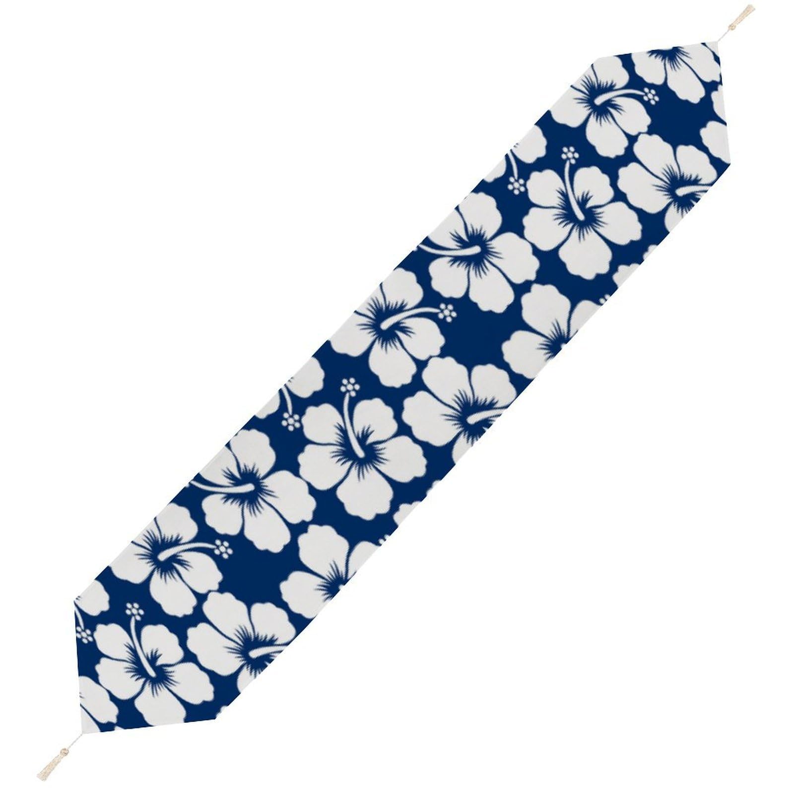 JZemdybill 229*33cm Table Runner with Tassel, Flower Hawaiian Style Table Runner, Table Decoration for Kitchen, Party, Restaurant