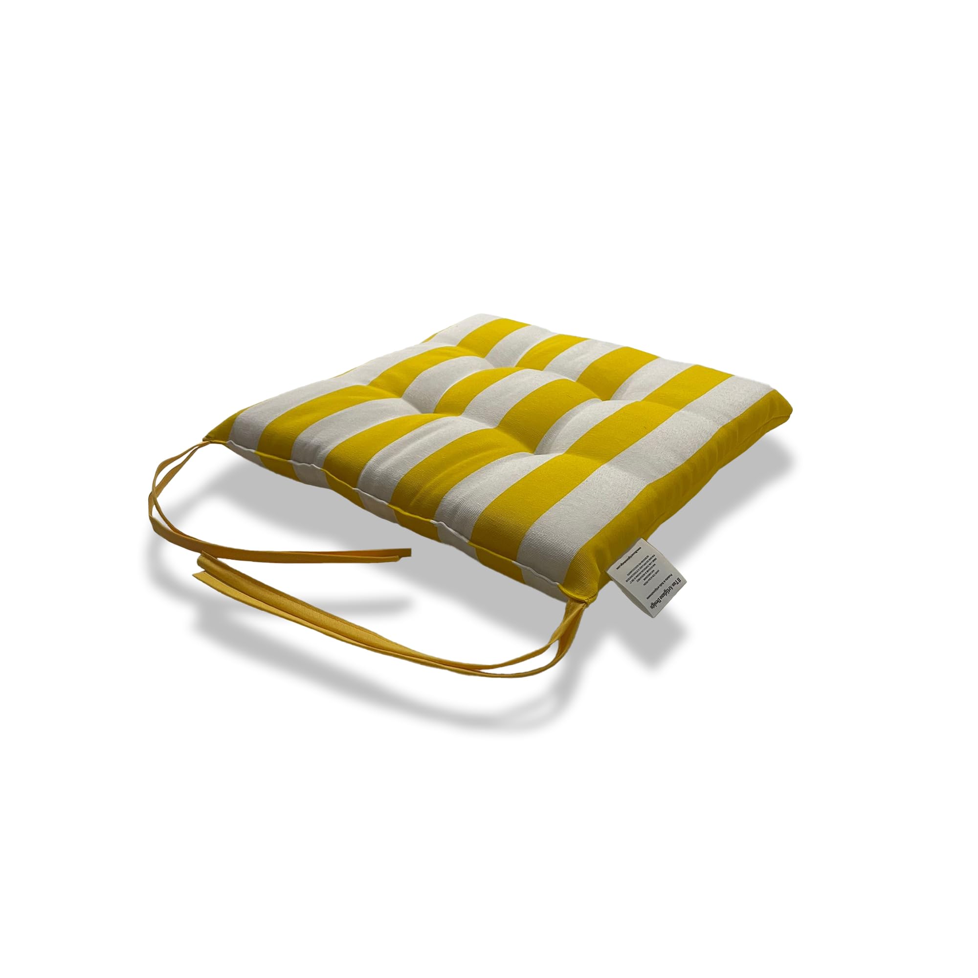 Il Tuo Artigiano Design Lot de 6 coussins pour chaises de jardin, fabriqués en Italie, coussins pour chaises de cuisine, 40 x 40 cm, rembourrages en éponge et acrylique doux (blanc et jaune)