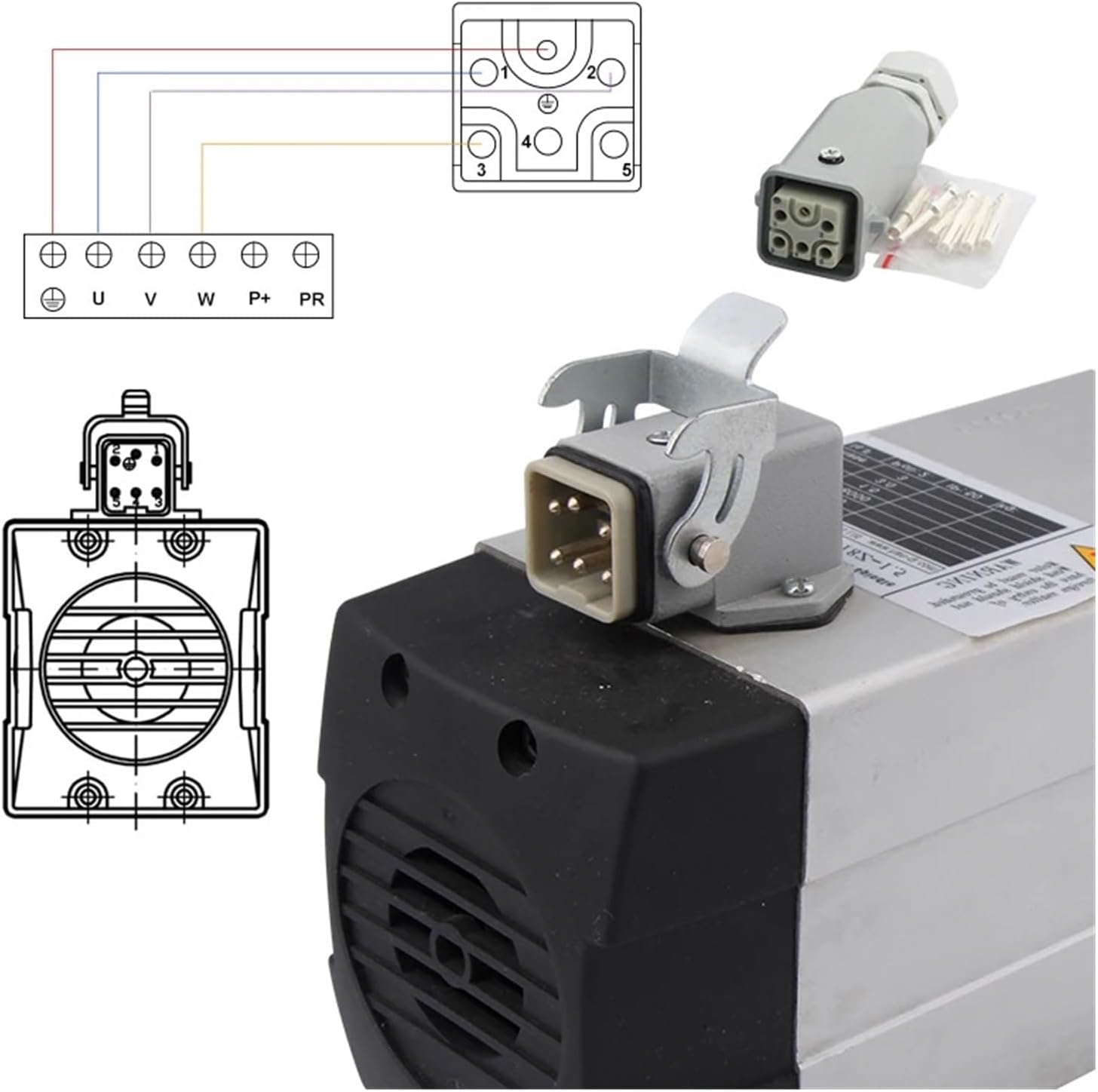 CNC spindle motor 1.5KW square air-cooled ER11(380V)