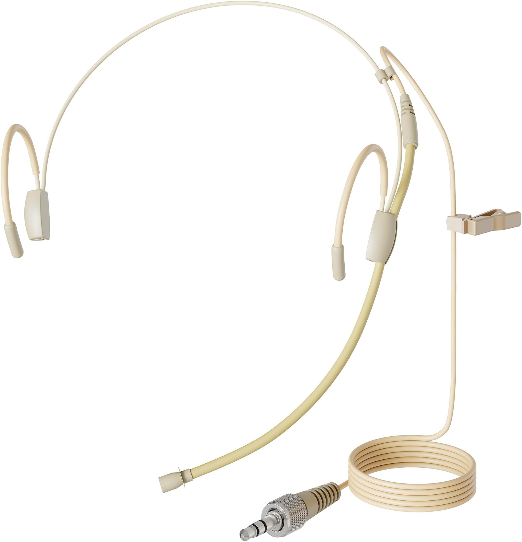 J K Pro Earhook Headset Headworn Microphone MIC-J 060 Compatible with Sennheiser Wireless Bodypack Transmitter - 1/8'' TRS Locking Screw Plug