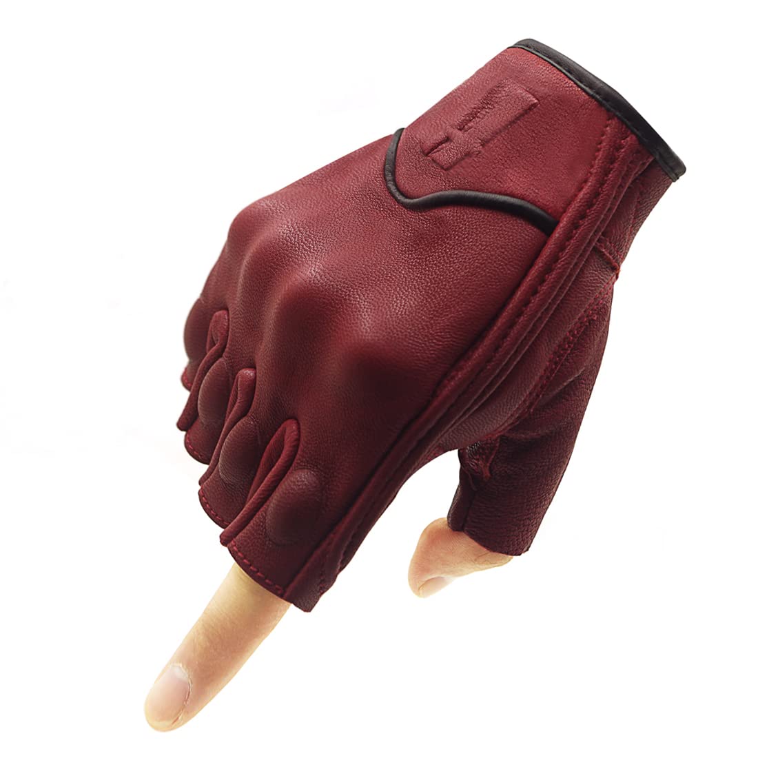 Harssidanzar Guanti da moto touchscreen da uomo in pelle di capra GM037EU