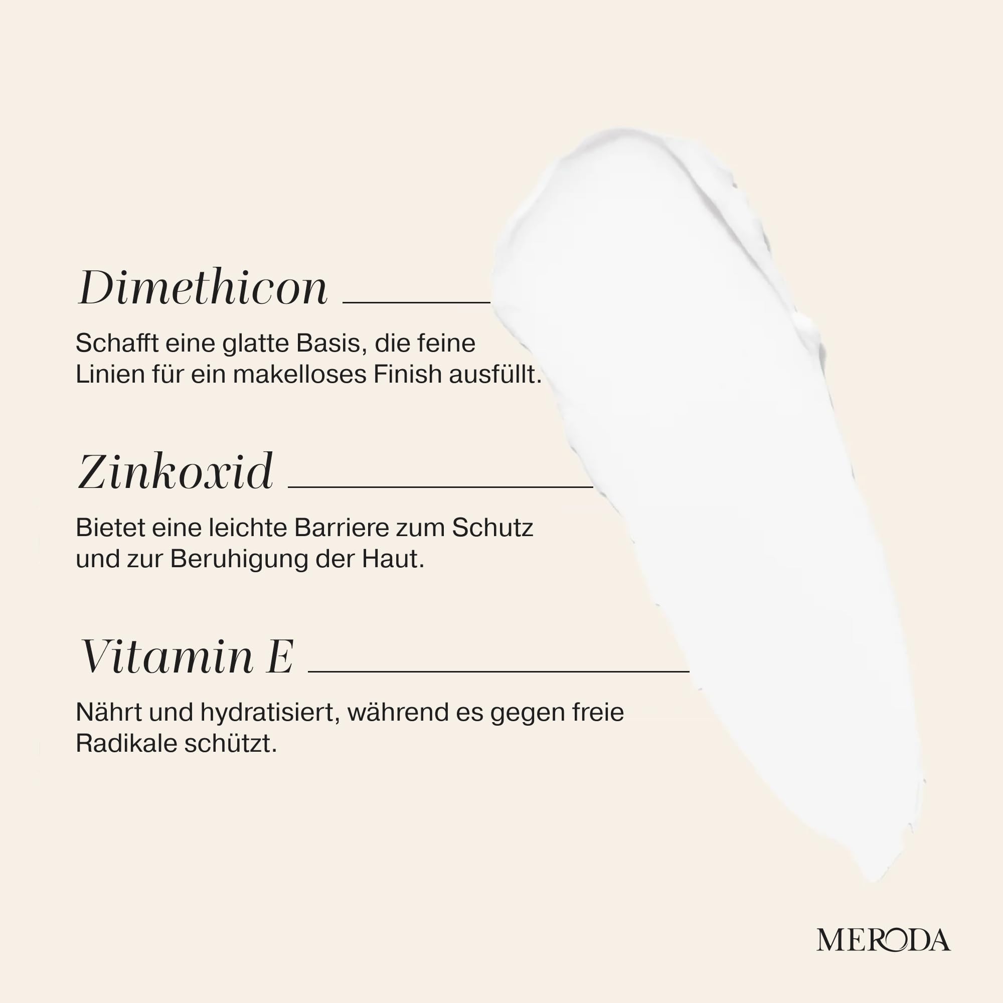 MERODA® Velvet Skin Primer [VERKLEINERT POREN] - Primer als Make Up Basis für das Gesicht - mit leichter & feiner Textur - Make Up Primer - Für alle Hauttypen geeignet - Primer mit UV Schutz