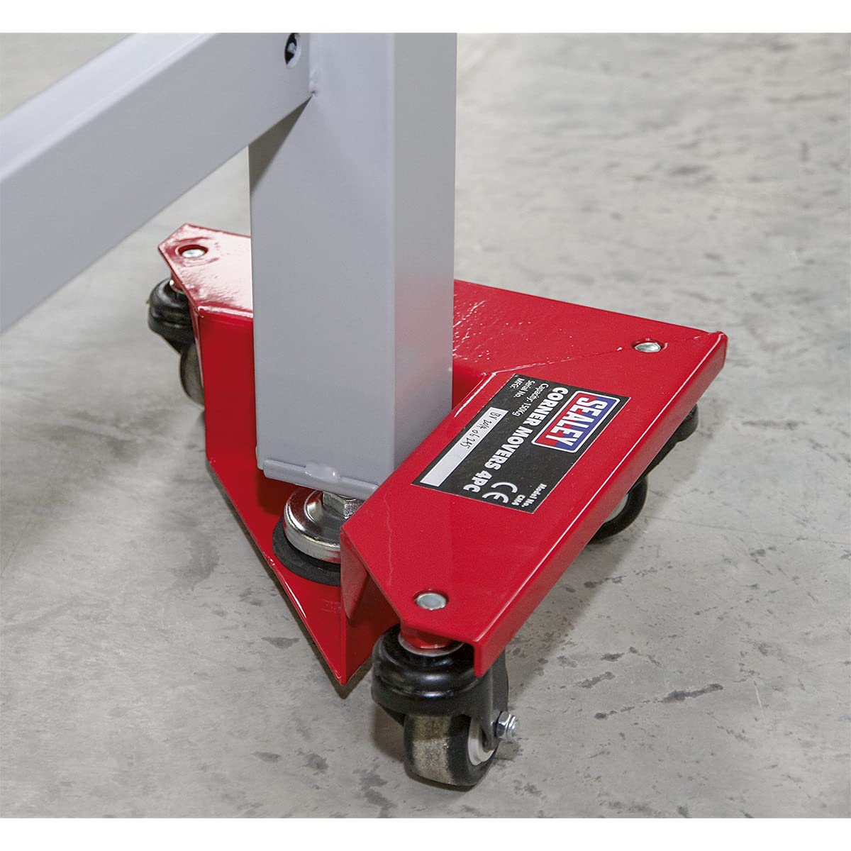Sealey CM4 Eck-Rollen für Transporte, 150 kg Traglast, 4 Stück