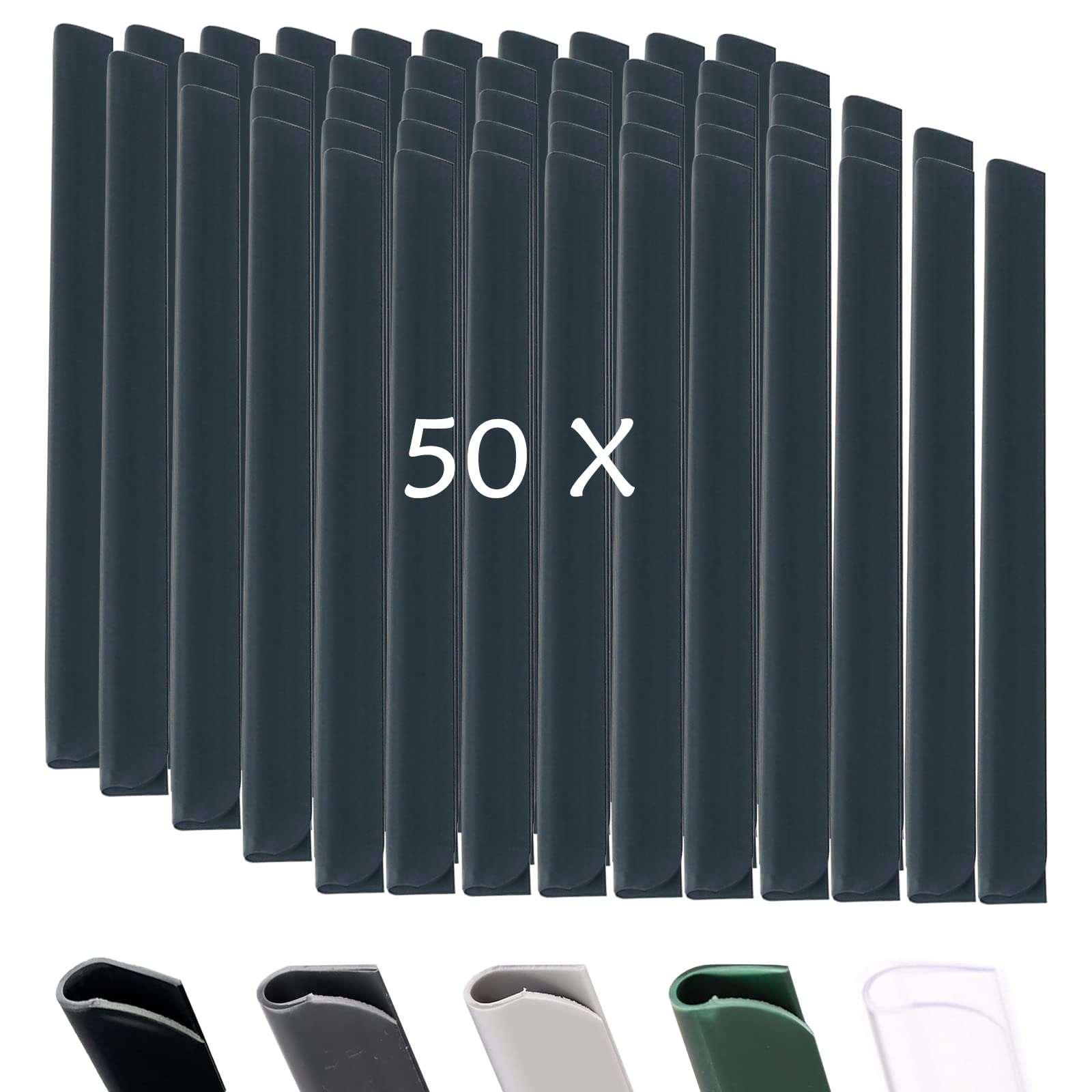 OIOYLEY Clips Fixation Brise-Vue PVC - Lot De 50 - Pour Clôture Jardin - Résistants UV - Anthracite