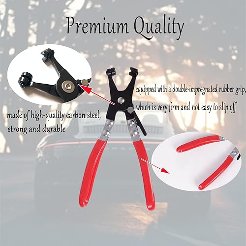 Miniatura 5 de Alicates de abrazadera de manguera automotriz, herramienta de reparación profesional de alicates a presión, alicates de abrazadera con banda plana