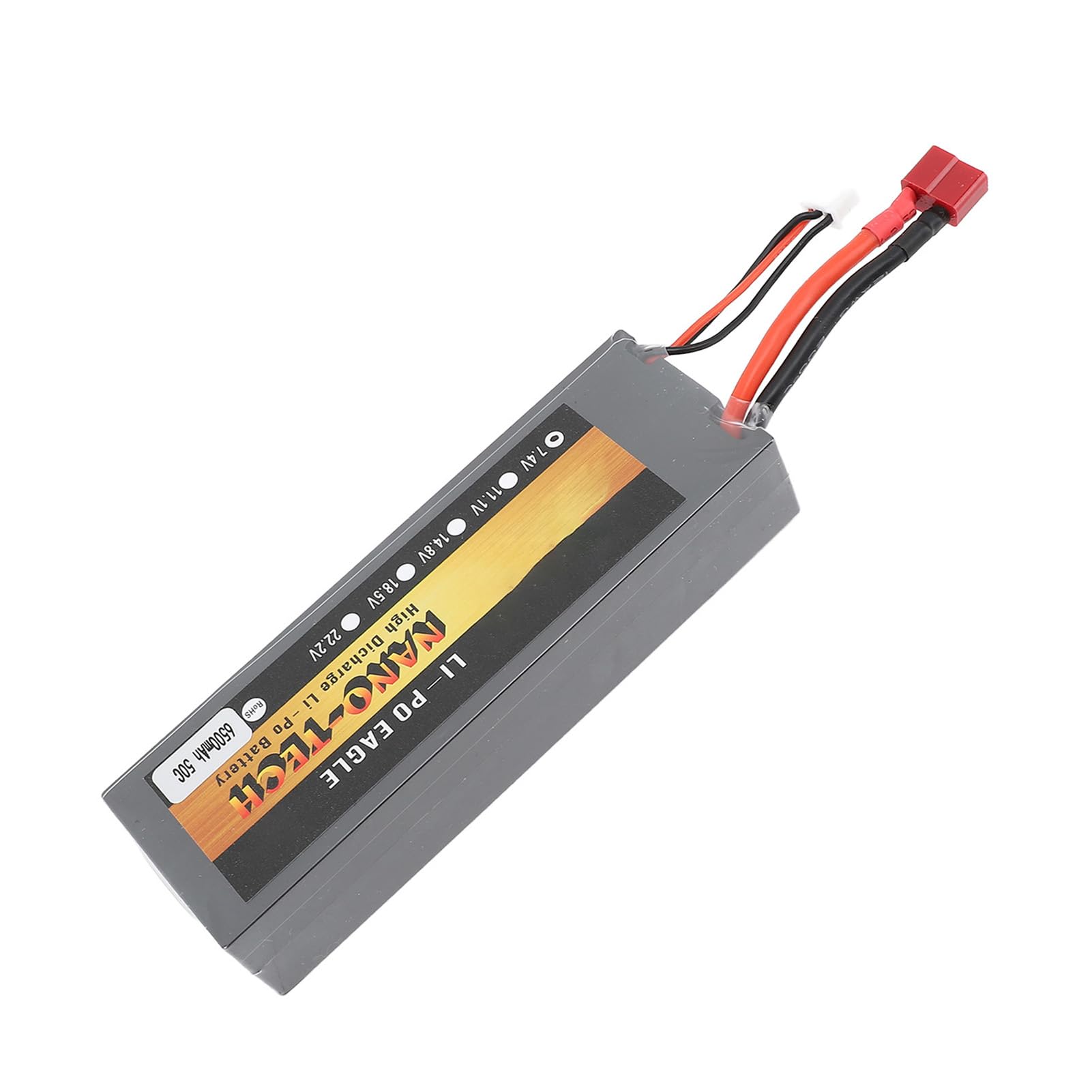 RC-Car-Lithiumbatterie, 7,4 V, 6500 MAh, Hartschalenkoffer