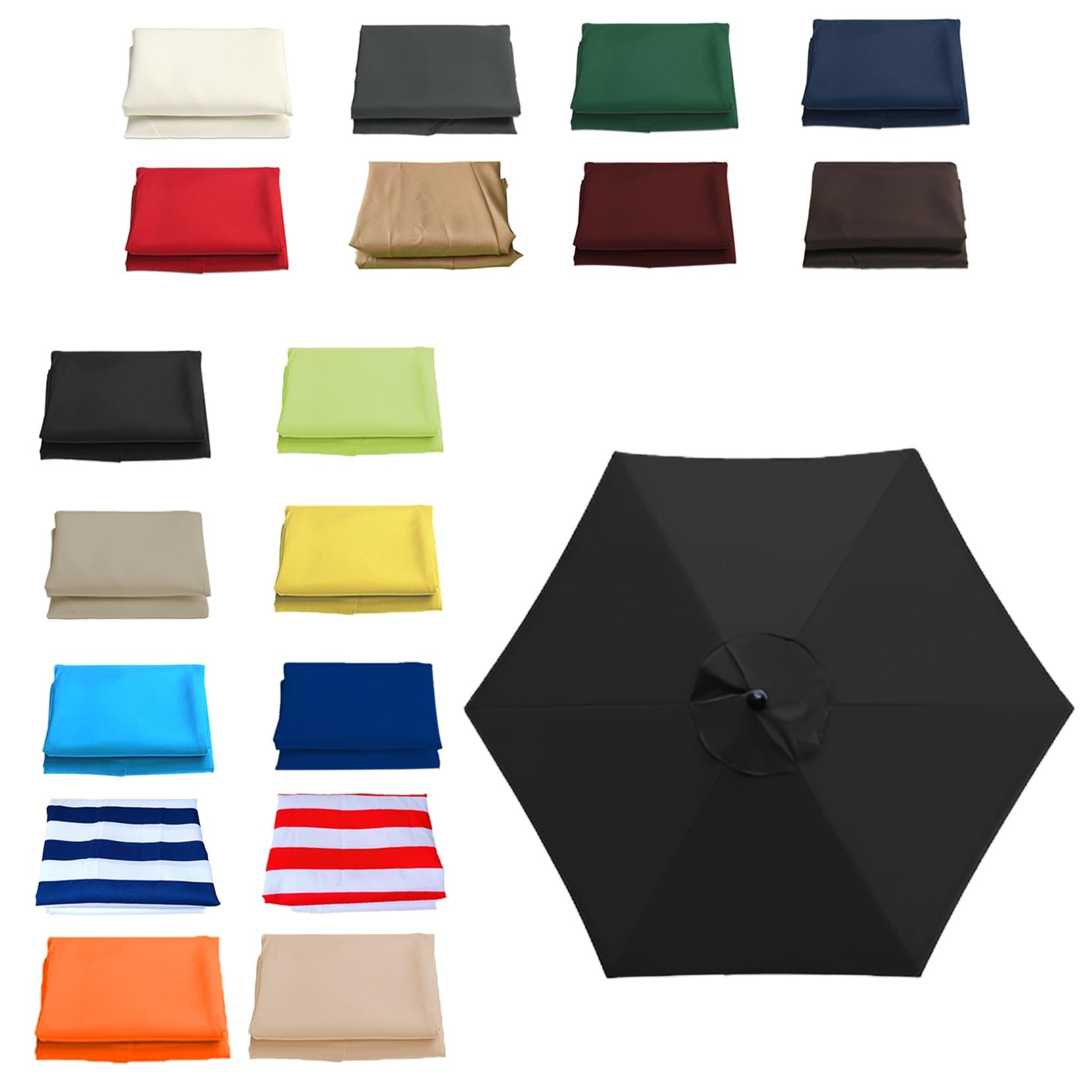 Pink Palm Patio Umbrella Replacement Canopy Top 11.5FT 9.8FT 8.8FT 8.2FT Parasol Canopy Cover for Outdoor Backyard Pool Umbrellas Cantilever Parasol Replacement Cover(Black,8 RIBS/270CM(8.8FT))