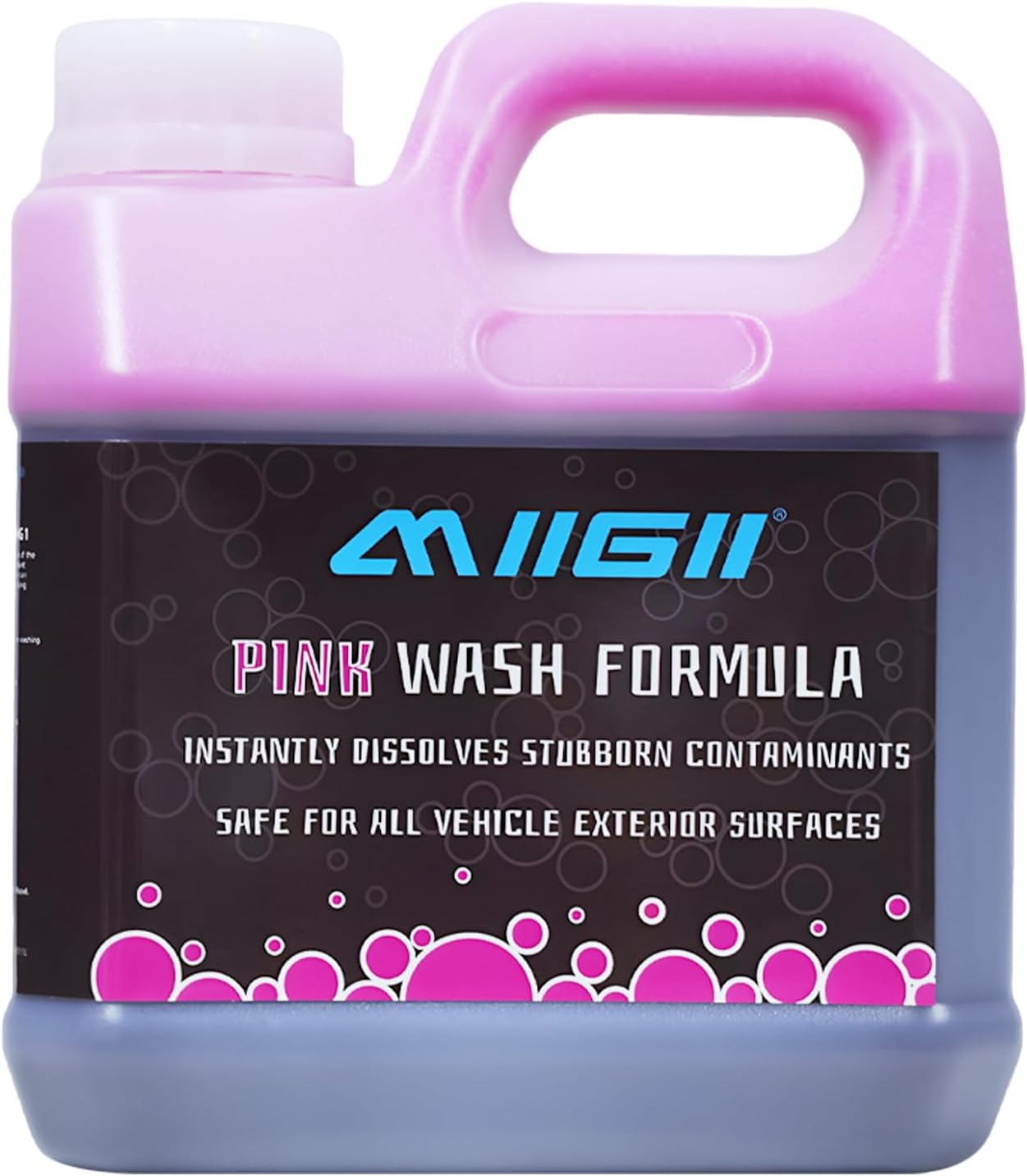 MIIGII Pre-Wash Solution Car Wash Soap - Pink Foam Car Shampoo - Powerful Formula Penetrates and Breaks Down Tree Sap, Bird Droppings & Tough Stains - Works on RVs, Trucks, Cars & More - 1000ml (34oz)