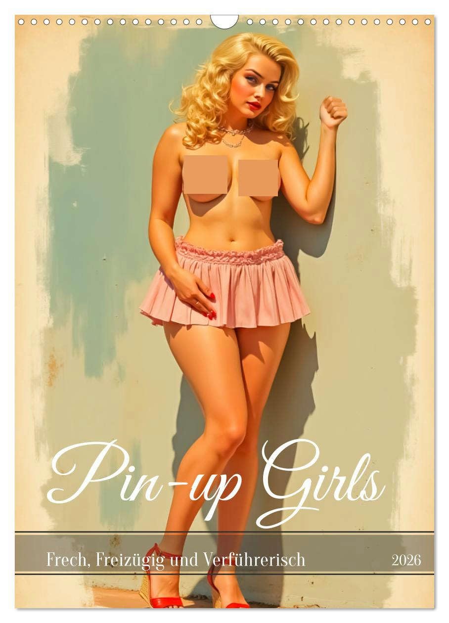 Pin-up Girls - Frech, Freizügig und Verführerisch (Wandkalender 2026 DIN A3 hoch), CALVENDO Monatskalender: Ein Kalender mit freizügigen Retro-Pin-ups ... verspielten Posen. (CALVENDO Erotik)