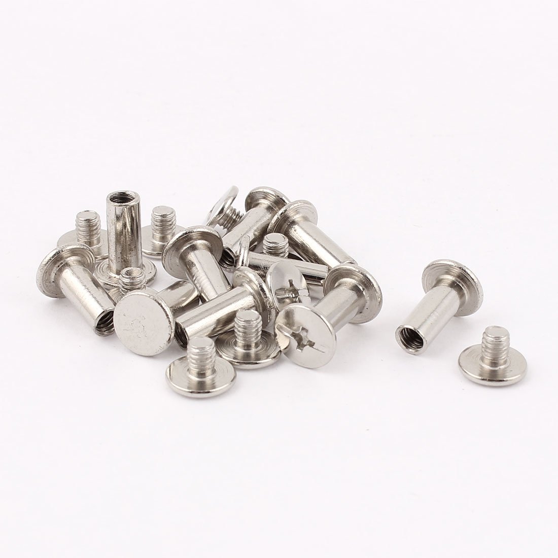 Sourcingmap Scrapbook 5mmx12mm Nickel Plated Binding Chicago Screw Post 10pcs, Silver