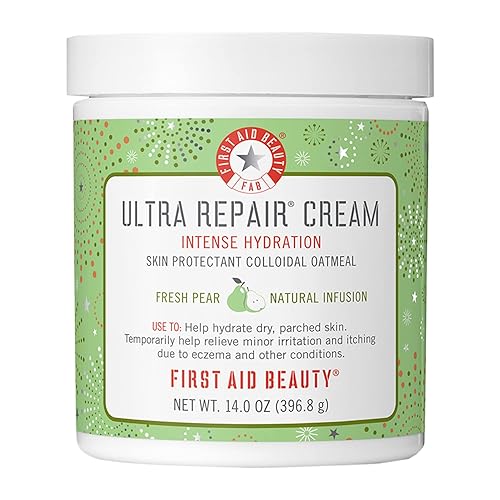 First Aid Beauty Ultra Repair Cream Hidratante Intensa Hidratante para Cara y Cuerpo  Aroma Fresco de Pera, 14 oz