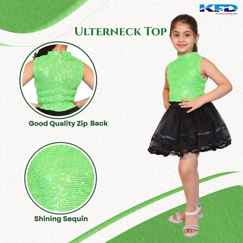 Image of Kaku Fancy Dresses Western Dance Top for Kids Halter Neck Top For Annual Function (ONLY TOP) - Skirt not included