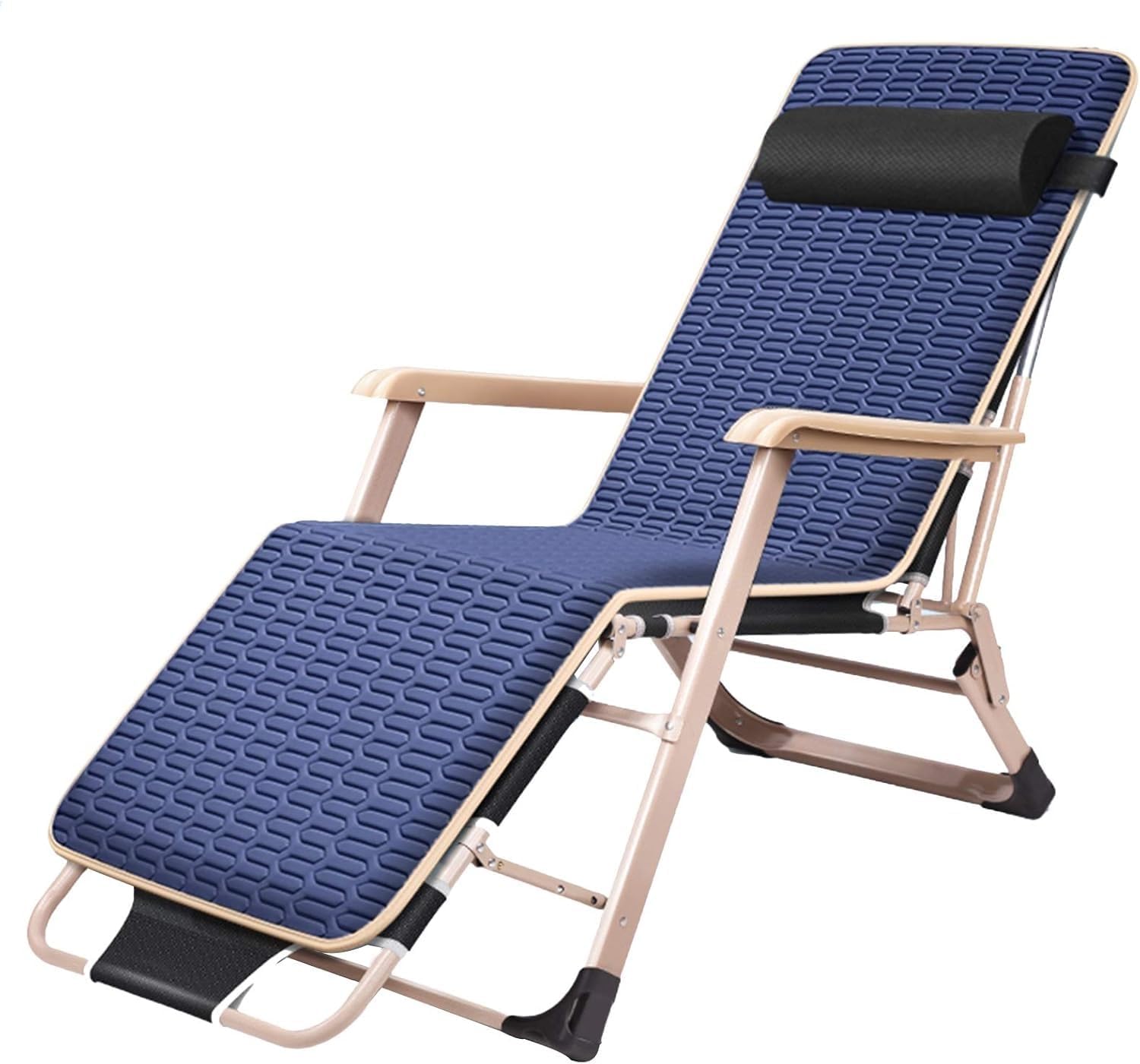 Heavy Duty Portable Lounge Chair - Adjustable Reclining Folding Sun Bed for Outdoor Patio, Pool, Garden - Durable Grey One Size