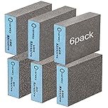 Onarway Sanding Blocks 6 Pack Wet and Dry Dual-use,Sanding Sponges Coarse and Fine - 60/80/100/120/180/220 Grits 6 Different Specifications, Washable and Reusable, Ideal for Wood Metal Wall Polishing