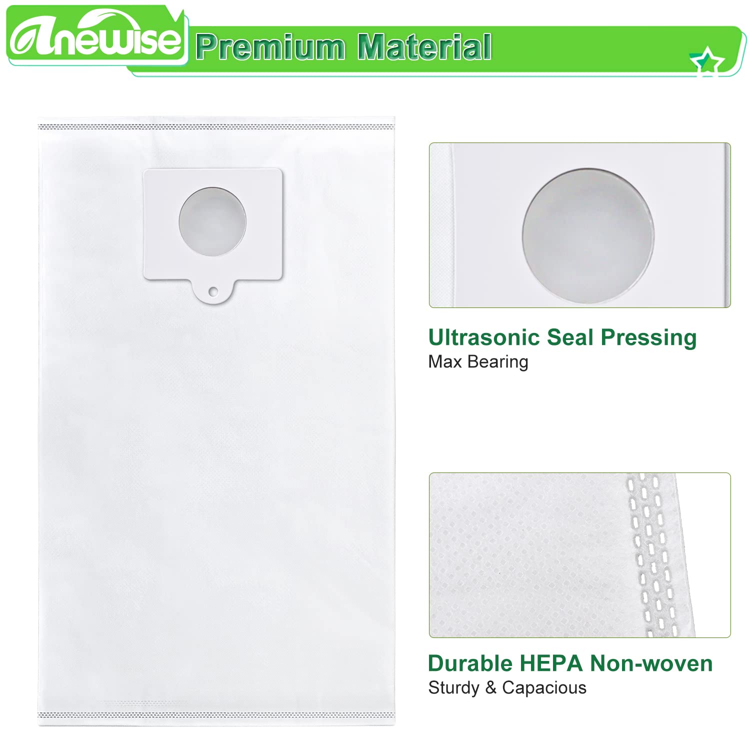 Anewise Type Q/C Canister Vacuum Bags 53292 For Kenmore