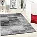 Produktbild Paco Home Designer Teppich Modern Wohnzimmer Teppiche Kurzflor Karo Meliert Grau Schwarz, Grösse:240x320 cm