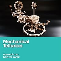 Vista 7 de UGEARS Rompecabezas mecánico Tellurion 3D - Rompecabezas de madera 3D para adultos, kit de maqueta del sistema solar, kits de modelo de madera