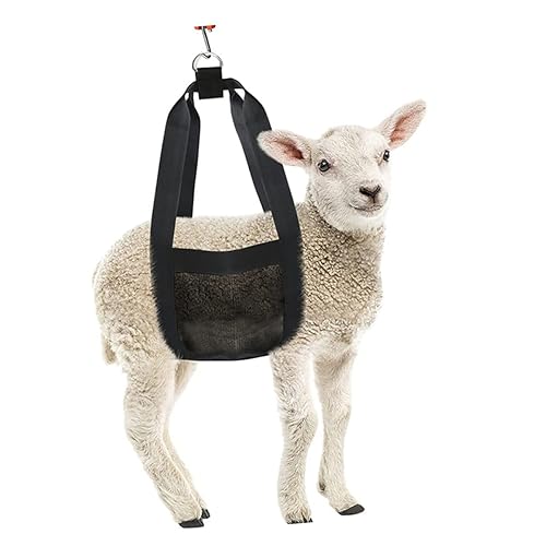 Miniatura 3 de SOLUSTRE Herramienta esparcidora de pesaje de animales Aenima Eslinga de pesaje de cordero para animales pequeños Hamaca de pesaje ajustable Escala