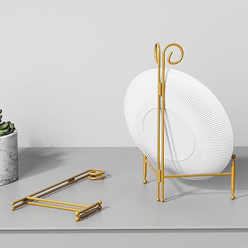 Miniatura 9 de hopeme Soporte de exhibición para platos, soporte de placa de 12 pulgadas para exhibir platos grandes, soporte de caballete pesado para marco de