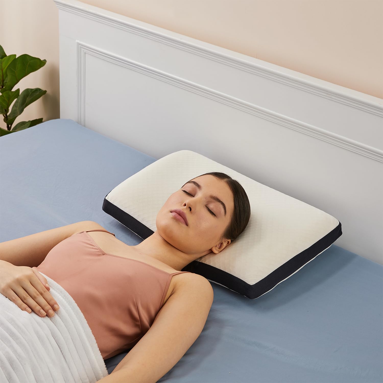 amazon basics Memory Foam Rectangle Contour Pillow for Neck Pain Relief, Ergonomic, Cervical Pillow, White, 60x40x10 cm (B0C7BNQDRX) Amazon Price History, Amazon Price Tracker