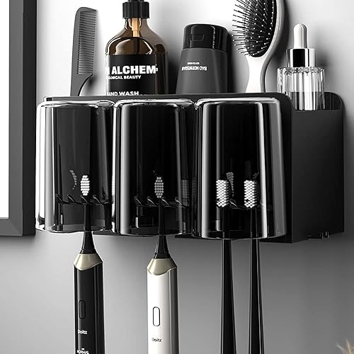 MengMengDa Toothbrush Holders - Hygienic Toothbrush Holders, Non-Slip Base, Easy to Clean, Space Saving Storage, Family Toothbrush Holder,Toothbrush
